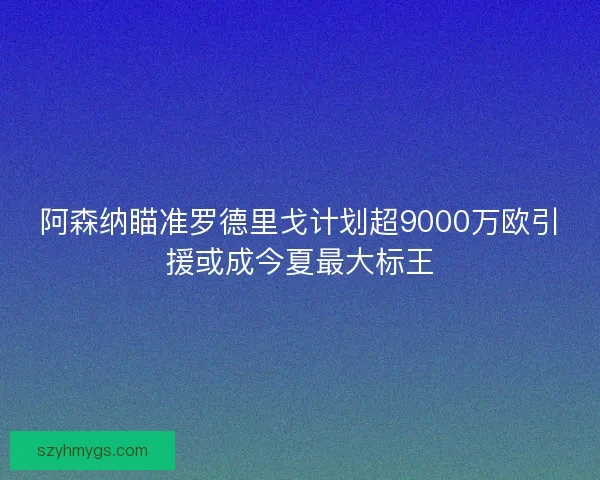 阿森纳瞄准罗德里戈计划超9000万欧引援或成今夏最大标王 阿森纳瞄准罗德里戈计划超9000万欧引援或成今夏最大标王