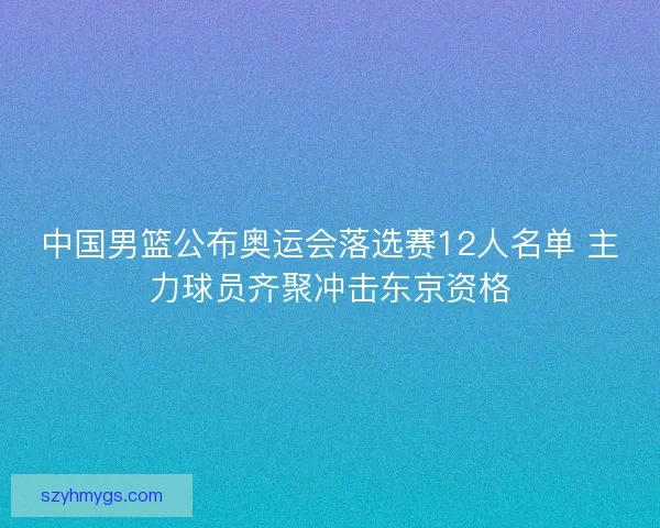 中国男篮公布奥运会落选赛12人名单 主力球员齐聚冲击东京资格